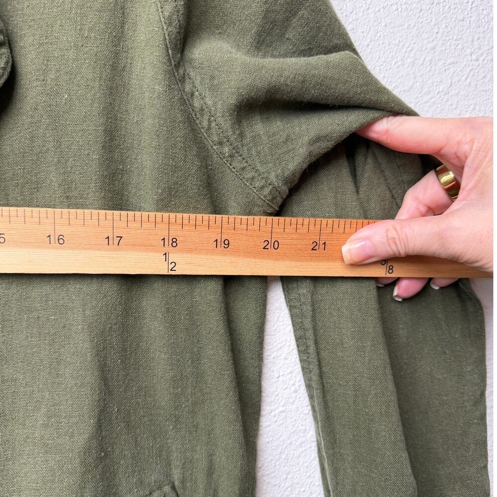 Love Tree Olive Linen Blend Moto Jacket Women's M - Picture 14 of 15